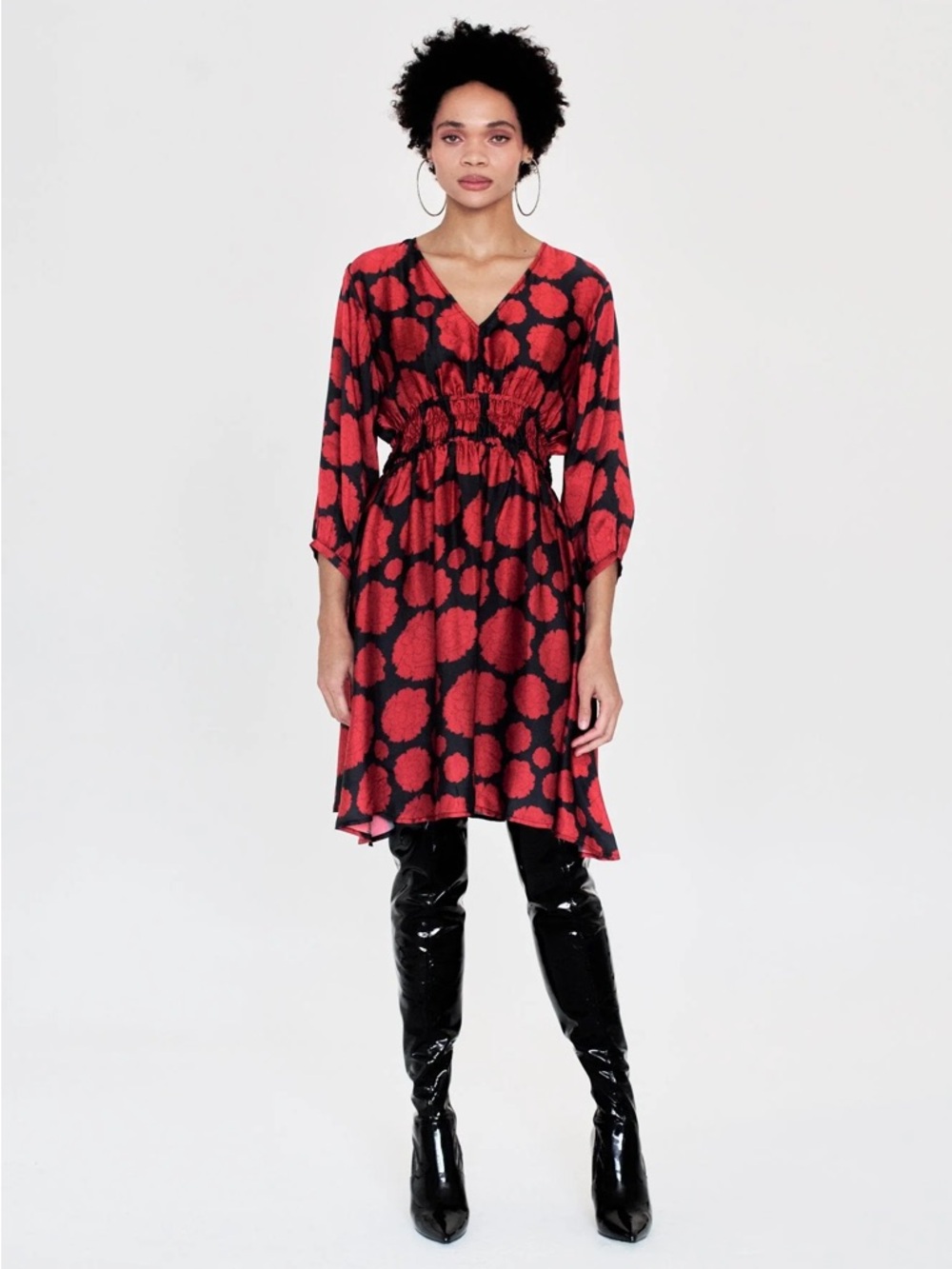 Wray‎ Red Carnations Mini Dress Womens Size XS